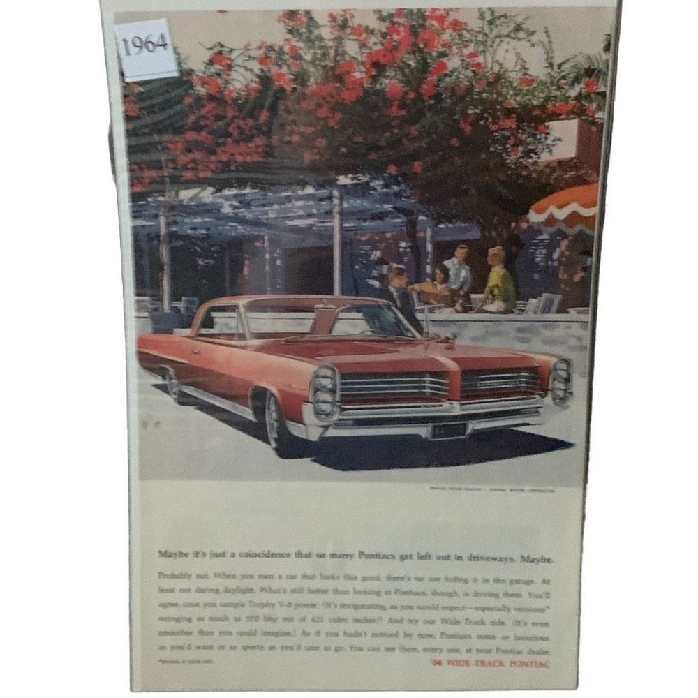 Vintage 1964 Pontiac Wide Track Ad Advertisment
